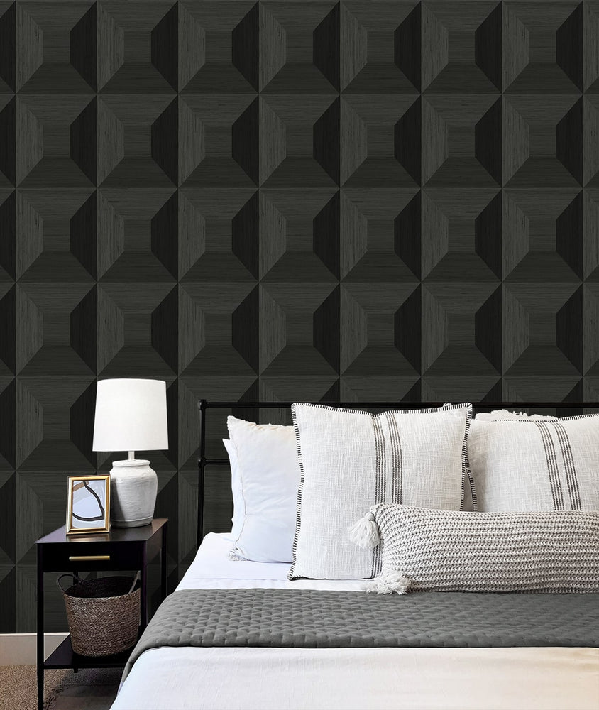 NW50300 geometric peel and stick wallpaper bedroom from NextWall
