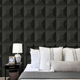NW50300 geometric peel and stick wallpaper bedroom from NextWall
