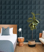 NW50302 geometric peel and stick wallpaper bedroom from NextWall