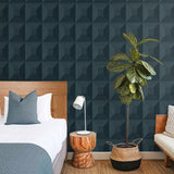 NW50302 geometric peel and stick wallpaper bedroom from NextWall