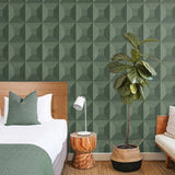 NW50304 geometric peel and stick wallpaper bedroom from NextWall