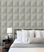 NW50308 geometric peel and stick wallpaper bedroom from NextWall