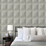 NW50308 geometric peel and stick wallpaper bedroom from NextWall