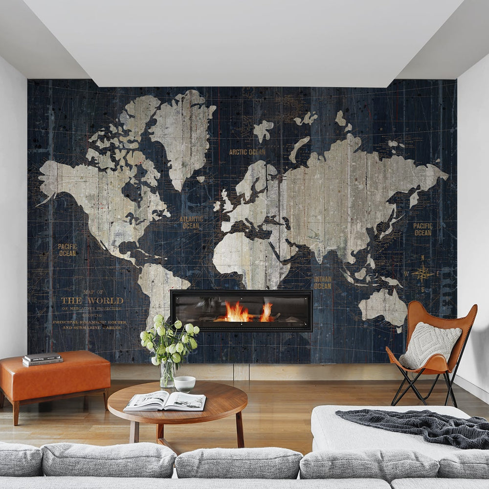 
                  
                    NZ10102M vintage world map peel and stick wall mural decor from NextWall
                  
                