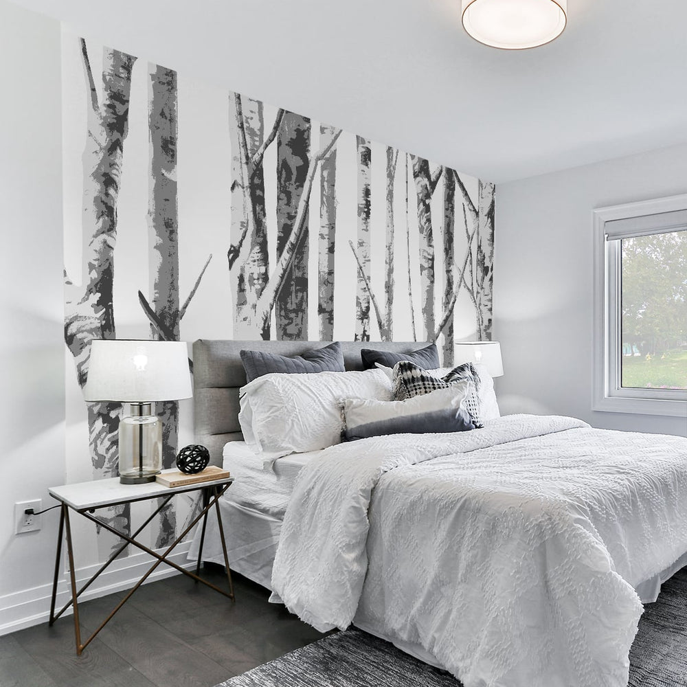 
                  
                    NZ10400M winter birch tree peel and stick wall mural bedroom from NextWall
                  
                