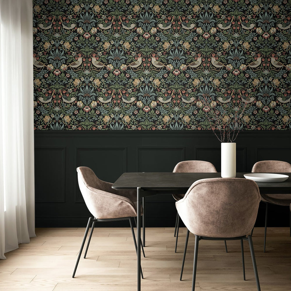 
                  
                    Strawberry thief prepasted wallpaper dining room PR10100 from Seabrook Designs
                  
                