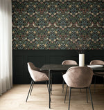 Strawberry thief prepasted wallpaper dining room PR10100 from Seabrook Designs