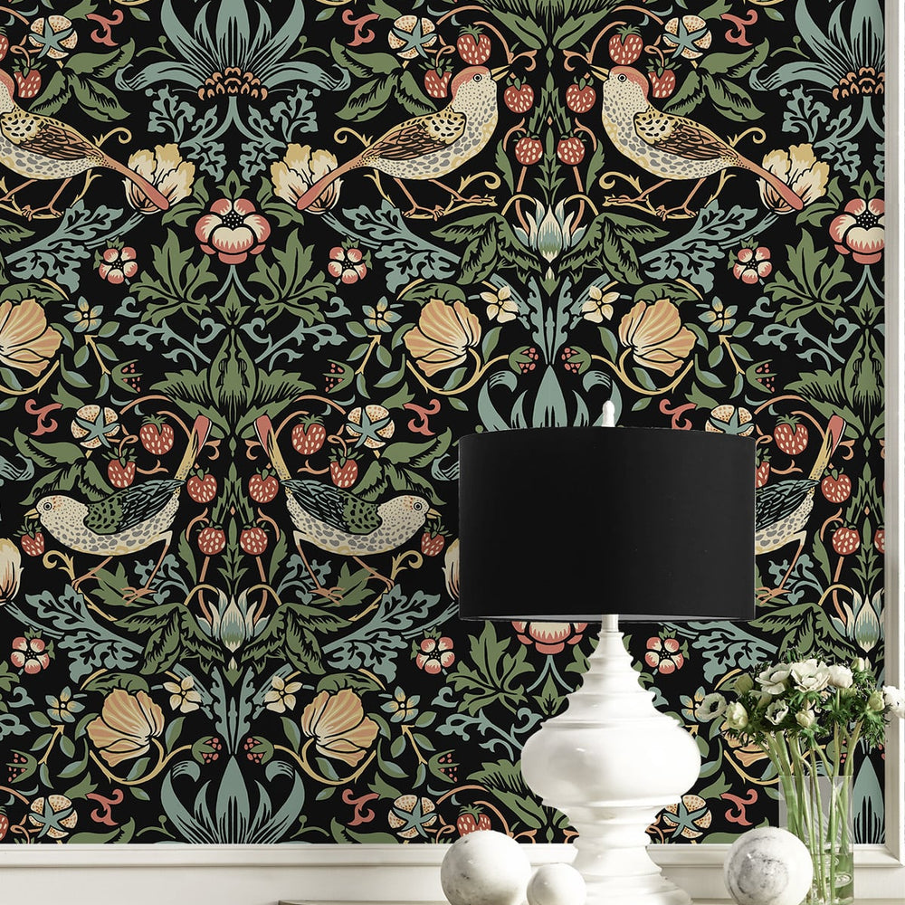 
                  
                    Strawberry thief prepasted wallpaper decor PR10100 from Seabrook Designs
                  
                