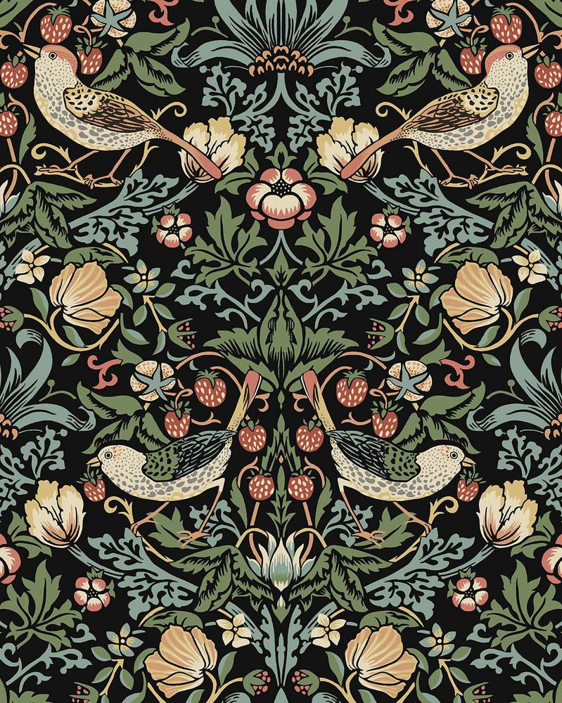 Strawberry thief prepasted wallpaper PR10100 from Seabrook Designs