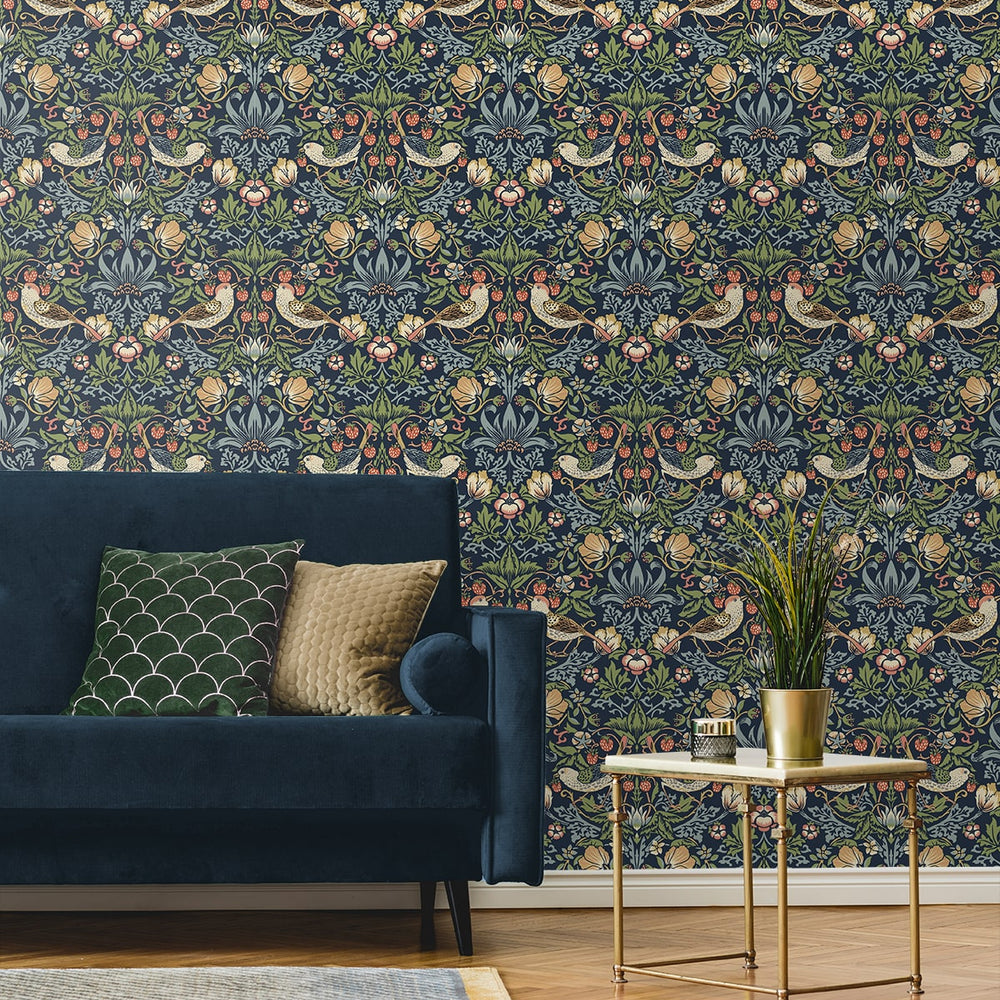 
                  
                    PR10102 strawberry thief morris prepasted wallpaper living room from Seabrook Designs
                  
                