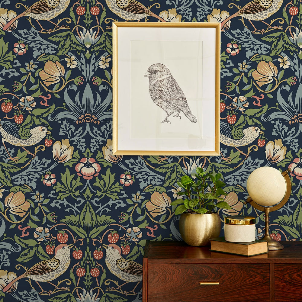 
                  
                    PR10102 strawberry thief morris prepasted wallpaper decor from Seabrook Designs
                  
                