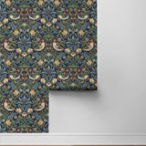 PR10102 strawberry thief morris prepasted wallpaper roll from Seabrook Designs