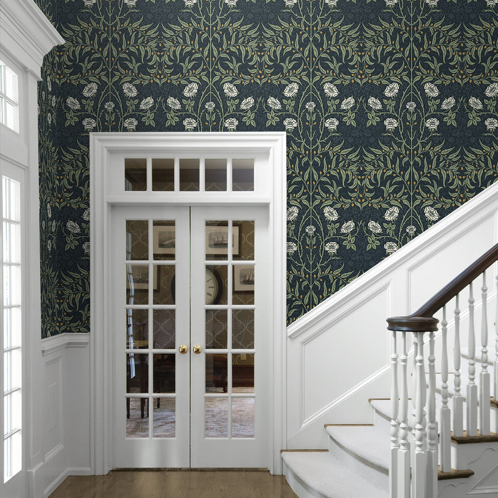 
                  
                    Floral prepasted wallpaper vintage staircase PR10202 from Seabrook Designs
                  
                