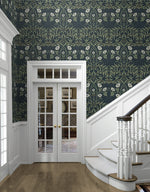 Floral prepasted wallpaper vintage staircase PR10202 from Seabrook Designs