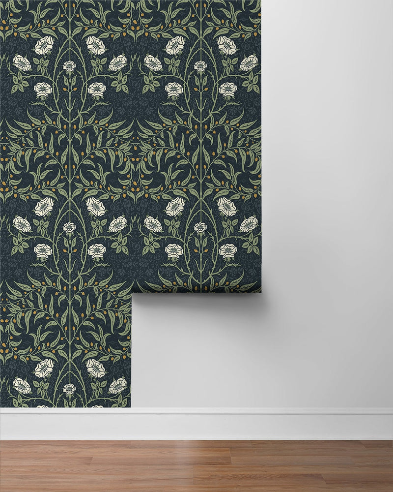 Floral prepasted wallpaper vintage roll PR10202 from Seabrook Designs