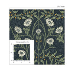 Floral prepasted wallpaper vintage scale PR10202 from Seabrook Designs