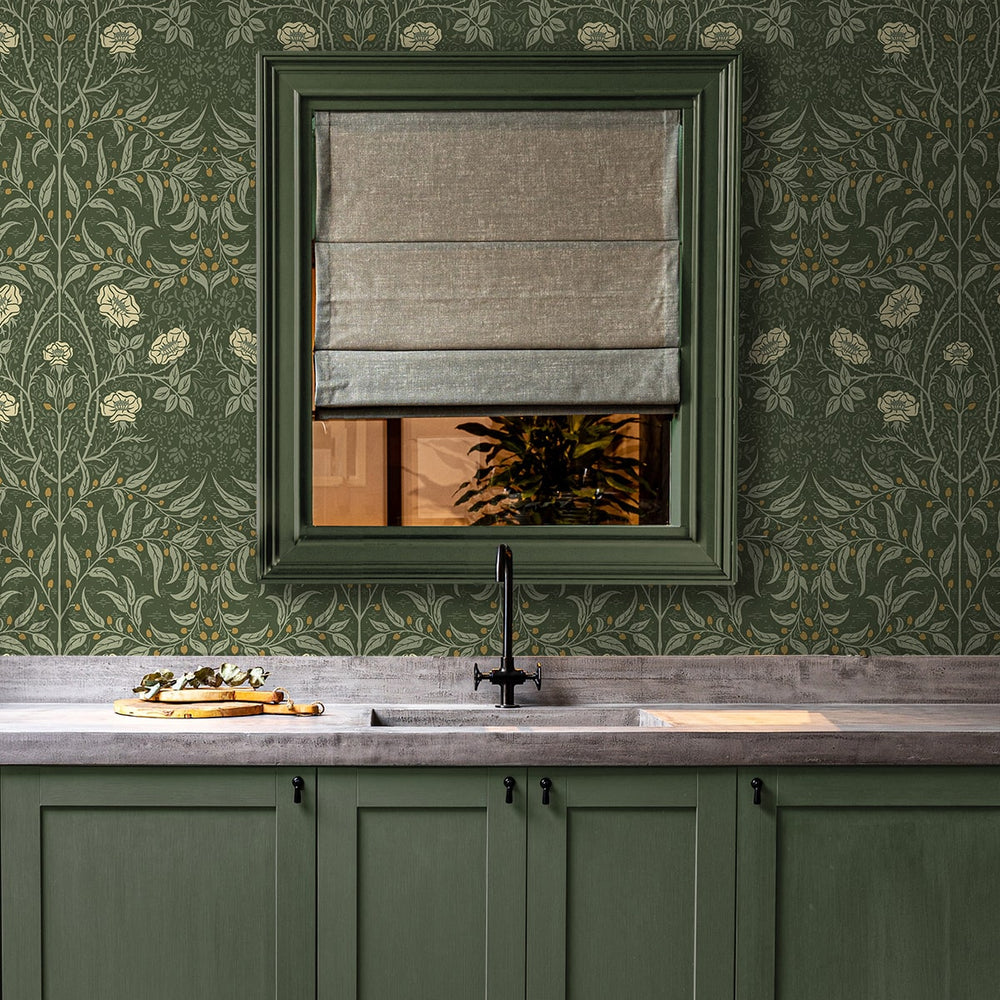 
                  
                    PR10204 stenciled floral vintage prepasted wallpaper kitchen from Seabrook Designs
                  
                