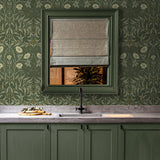 PR10204 stenciled floral vintage prepasted wallpaper kitchen from Seabrook Designs