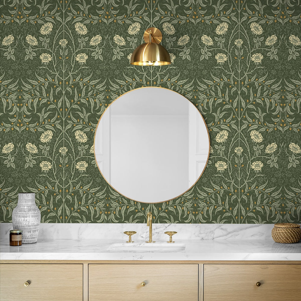 
                  
                    PR10204 stenciled floral vintage prepasted wallpaper bathroom from Seabrook Designs
                  
                