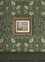 PR10204 stenciled floral vintage prepasted wallpaper decor from Seabrook Designs