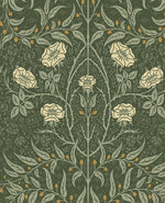 PR10204 stenciled floral vintage prepasted wallpaper from Seabrook Designs