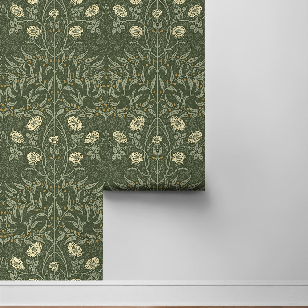 
                  
                    PR10204 stenciled floral vintage prepasted wallpaper roll from Seabrook Designs
                  
                