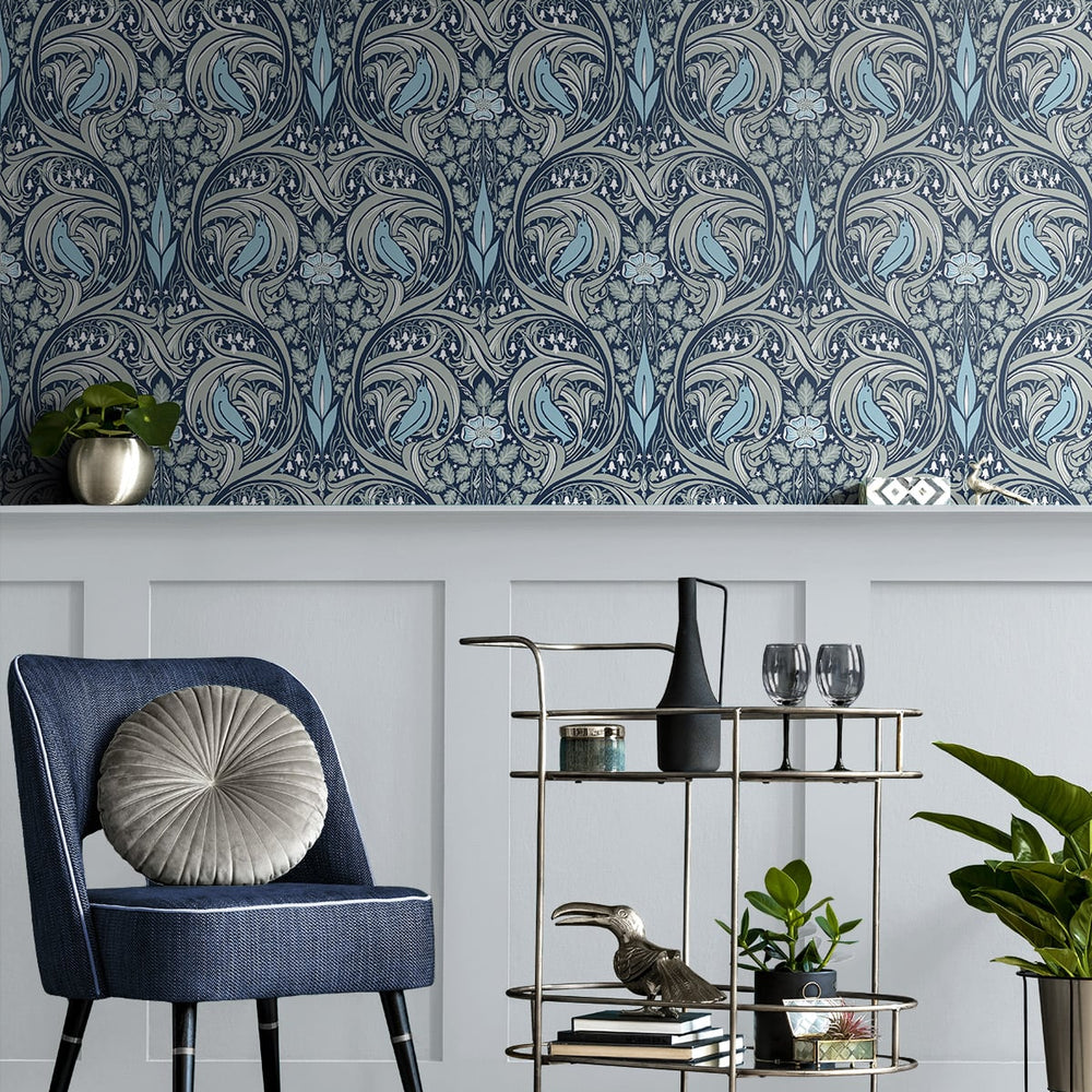 
                  
                    Bird ogee vintage prepasted wallpaper accent PR10302 from Seabrook Designs
                  
                