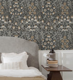 Morris prepasted wallpaper bedroom PR10405 from Seabrook Designs