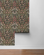 PR10406 vintage floral prepasted wallpaper roll from Seabrook Designs
