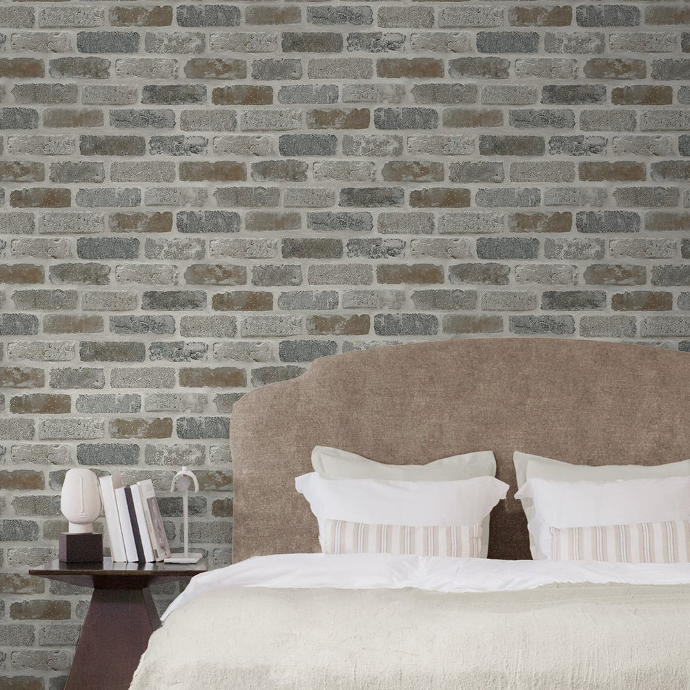 
                  
                    Faux brick prepasted wallpaper bedroom PR10500 from Seabrook Designs
                  
                