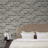 Faux brick prepasted wallpaper bedroom PR10500 from Seabrook Designs