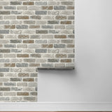 Faux brick prepasted wallpaper roll PR10500 from Seabrook Designs