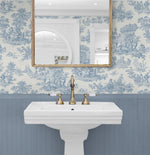 Toile prepasted wallpaper bathroom PR10602 from Seabrook Designs