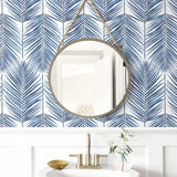 Palm leaf prepasted wallpaper bathroom PR10702 from Seabrook Designs