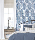 Palm leaf prepasted wallpaper bathroom PR10702 from Seabrook Designs