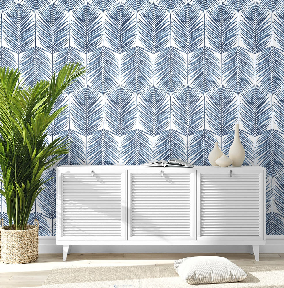 Palm leaf prepasted wallpaper entrance PR10702 from Seabrook Designs