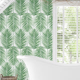 PR10704 palm leaf coastal prepasted wallpaper tub from Seabrook Designs