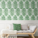 PR10704 palm leaf coastal prepasted wallpaper living room from Seabrook Designs