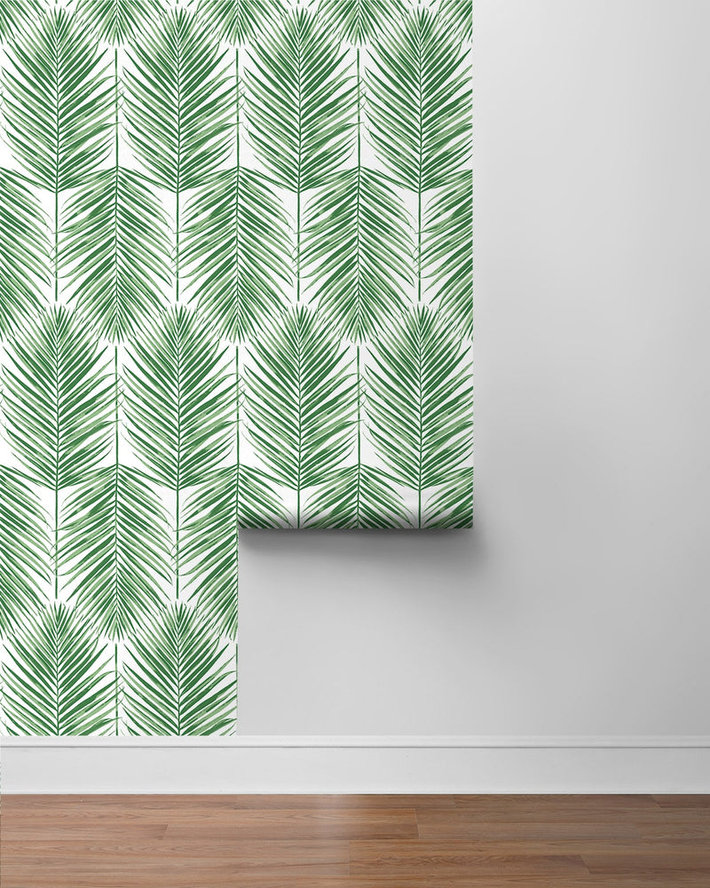 PR10704 palm leaf coastal prepasted wallpaper roll from Seabrook Designs