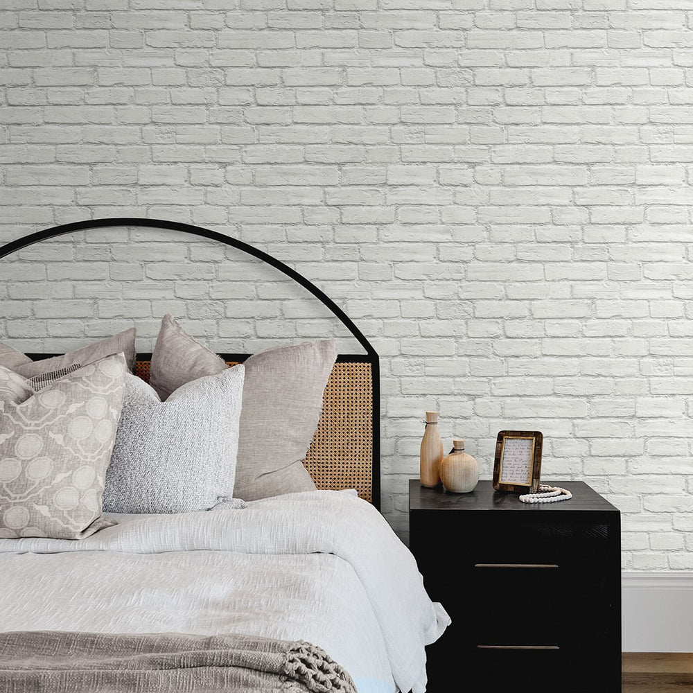 
                  
                    Faux brick prepasted wallpaper bedroom PR10800 from Seabrook Designs
                  
                