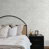 Faux brick prepasted wallpaper bedroom PR10800 from Seabrook Designs
