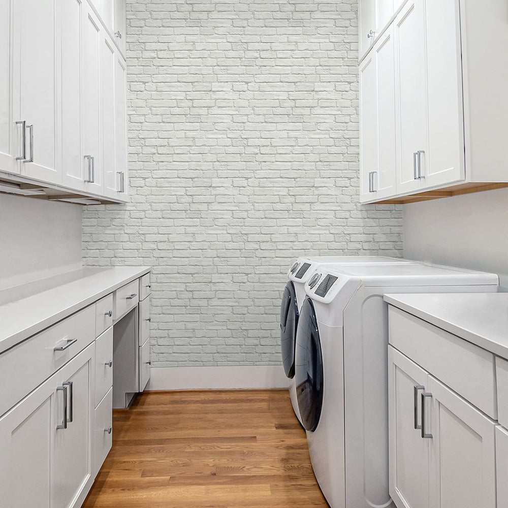 
                  
                    Faux brick prepasted wallpaper laundry room PR10800 from Seabrook Designs
                  
                
