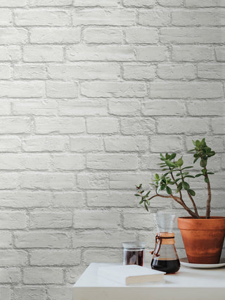 Faux brick prepasted wallpaper decor PR10800 from Seabrook Designs