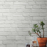 Faux brick prepasted wallpaper decor PR10800 from Seabrook Designs