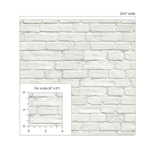 Faux brick prepasted wallpaper scale PR10800 from Seabrook Designs