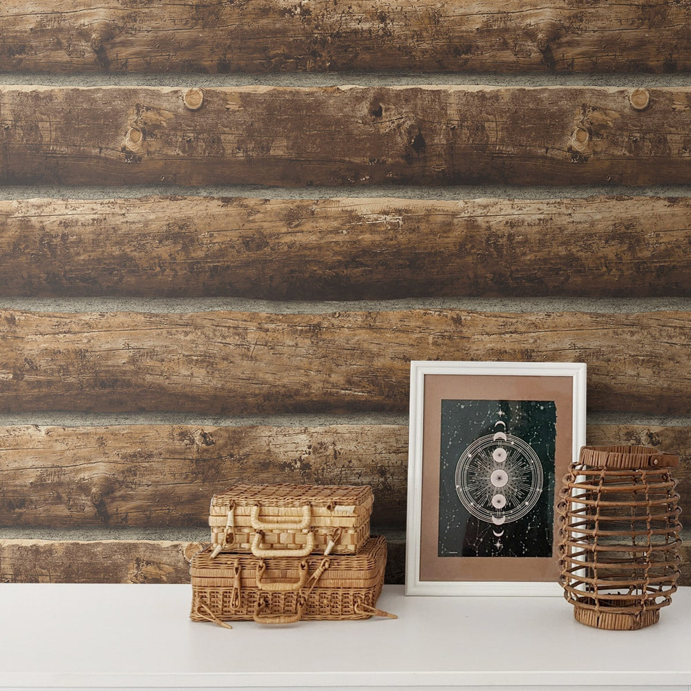 
                  
                    PR10900 faux log cabin prepasted wallpaper decor from Seabrook Designs
                  
                