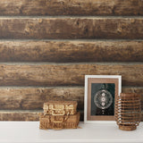 PR10900 faux log cabin prepasted wallpaper decor from Seabrook Designs