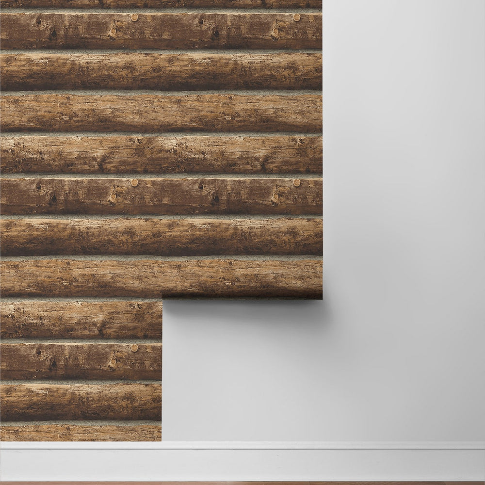 
                  
                    PR10900 faux log cabin prepasted wallpaper roll from Seabrook Designs
                  
                