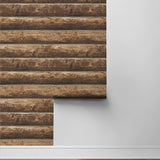 PR10900 faux log cabin prepasted wallpaper roll from Seabrook Designs