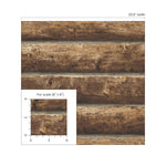 PR10900 faux log cabin prepasted wallpaper scale from Seabrook Designs